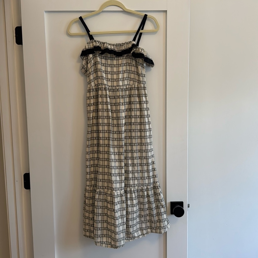 LOFT Midi checkered dress
